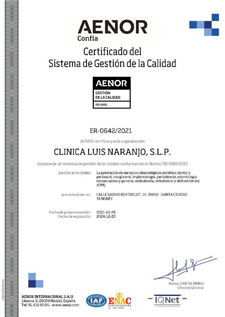 AENOR Certificate